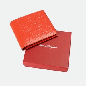 Salvatore Ferragamo Red Embossed Wallet